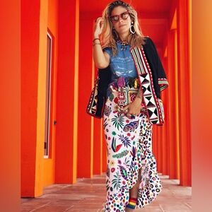 Celia B Floral Midi Wrap Skirt Size Small